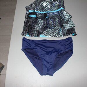 Multi Color 2 Pcs Justice Tankini Swimsuit Size 14